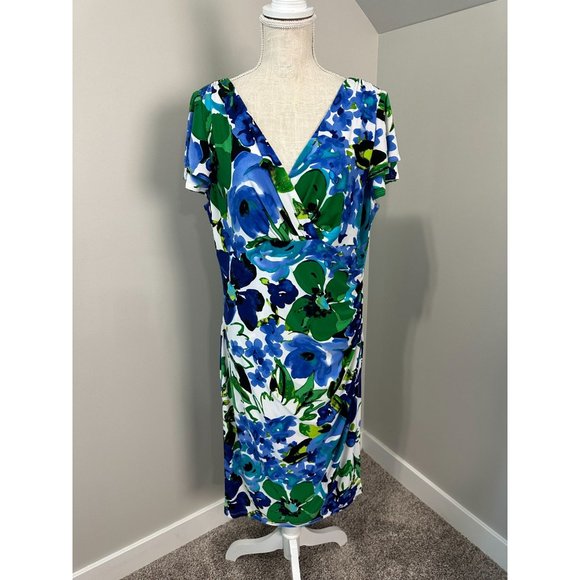 Lauren Ralph Lauren Dresses & Skirts - Ralph Lauren Womens Floral Dress 18 XL Blue Floral